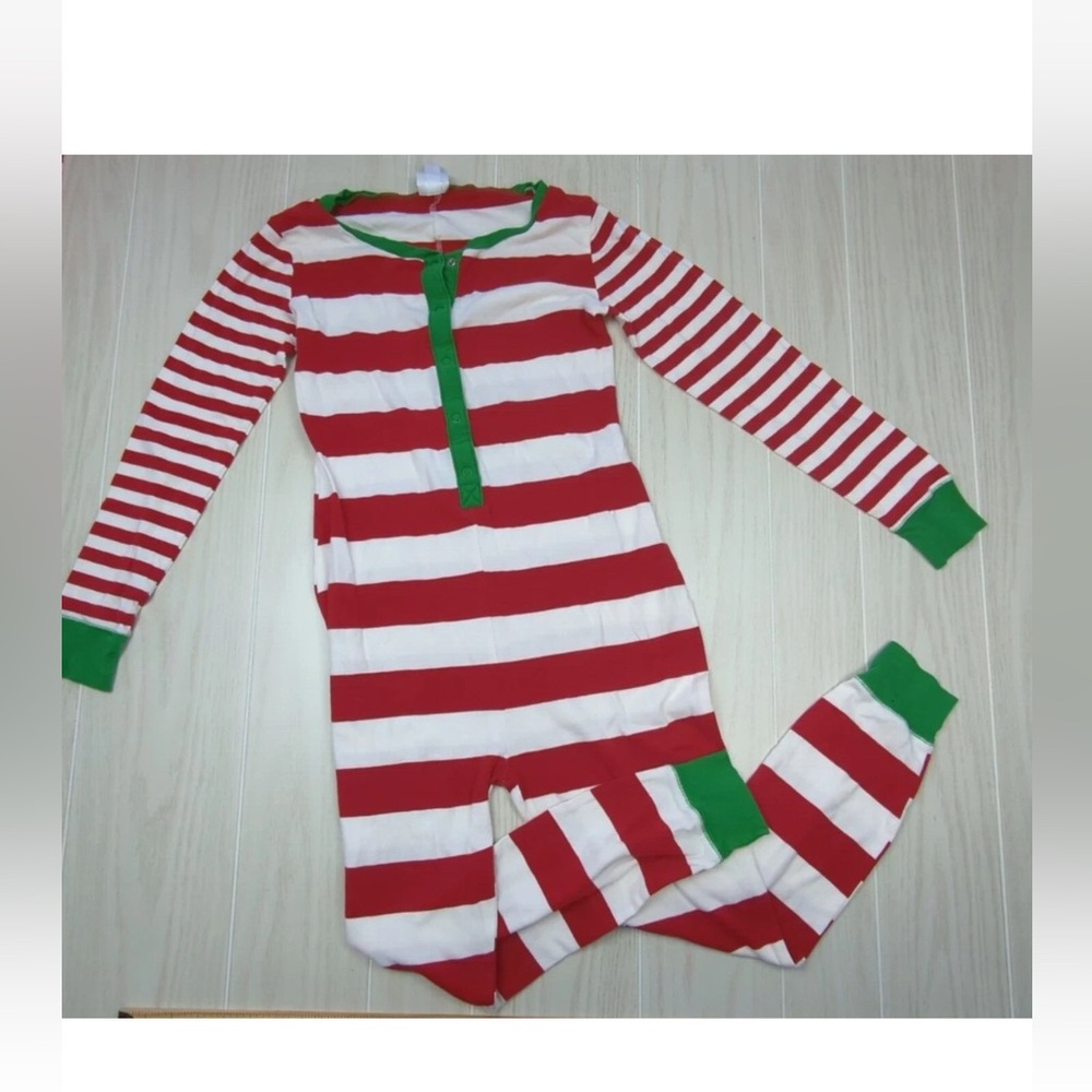 WONDERSHOP ONESIES Red White Green Holiday Stripe Union Suit PJ NEW PLUS SZ 1x3x - Picture 10 of 16